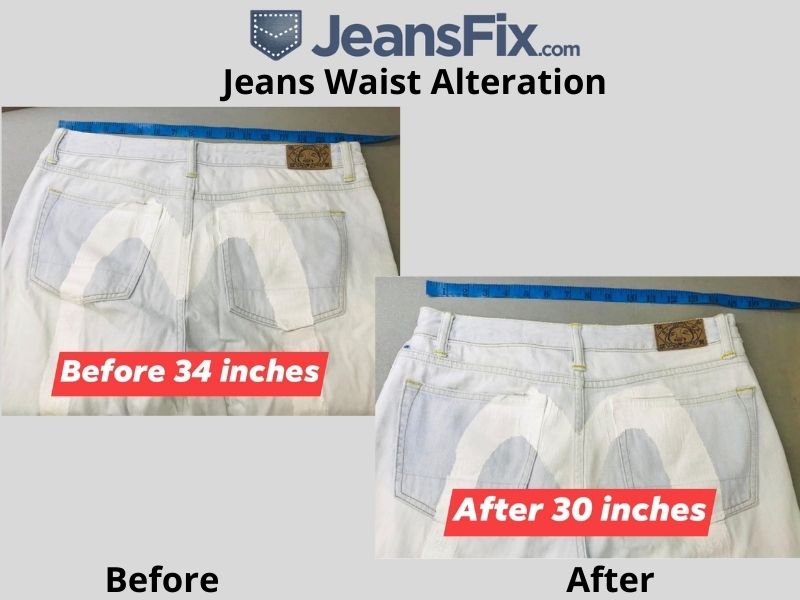 jeans waist reduce
