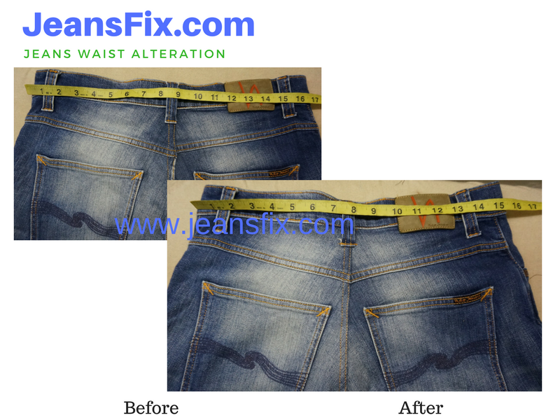 hemming waist of jeans