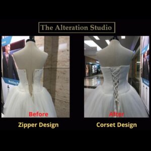 Convert dress zipper to corset